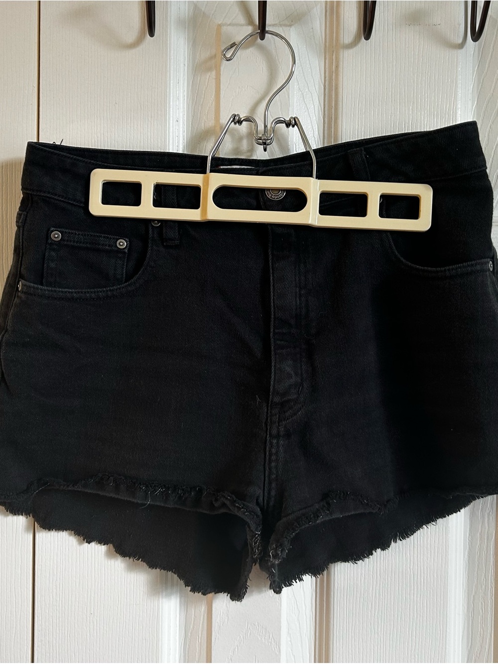 Sunday Best Black Denim Distressed Cutoff Shorts